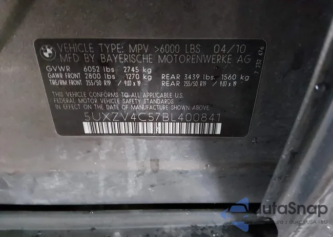 5UXZV4C57BL400841: 44403871