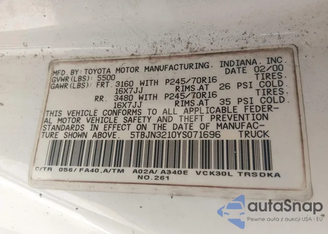 5TBJN3210YS071696: 44403958