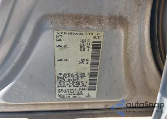 1N4AL3AP4FC445444: 44404058