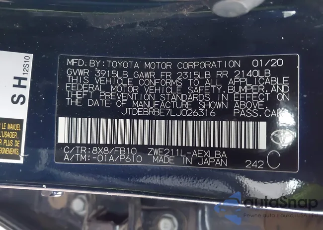 JTDEBRBE7LJ026316: 44404077