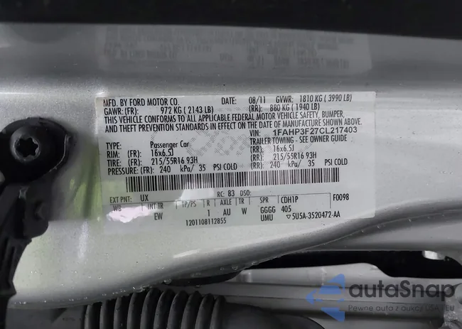 1FAHP3F27CL217403: 44404203