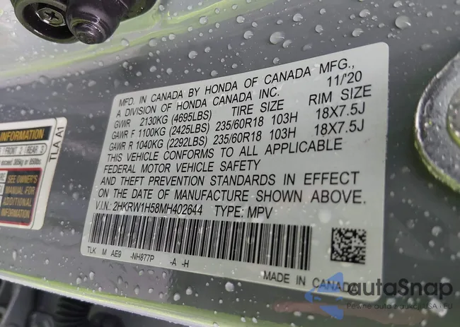 2HKRW1H58MH402644: 44404230