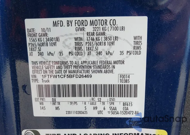 1FTFW1CF5BFD26469: 44404239