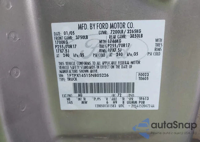 1FTPX14515NB05226: 44404322