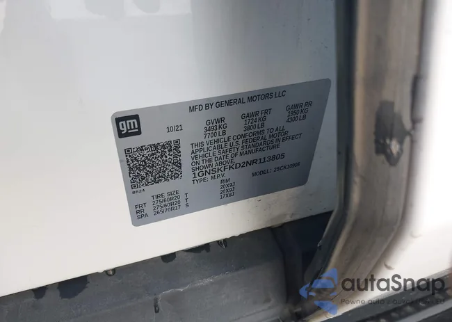 1GNSKFKD2NR113805: 44404339