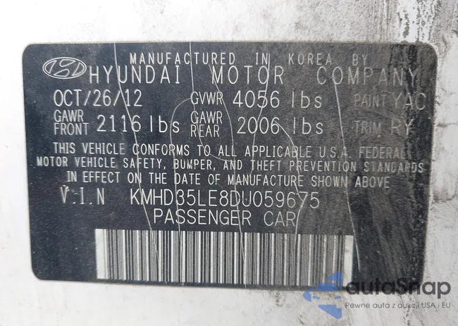 KMHD35LE8DU059675: 44404350