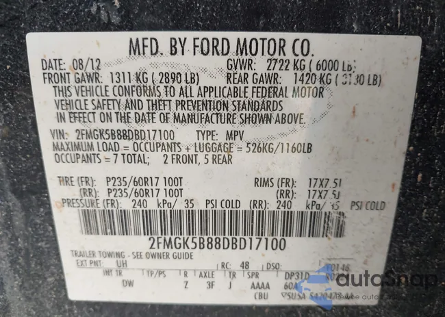 2FMGK5B88DBD17100: 44403440