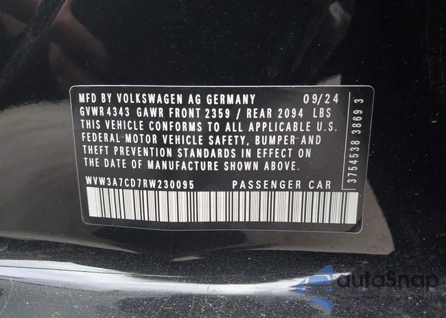 WVW3A7CD7RW230095: 44403458