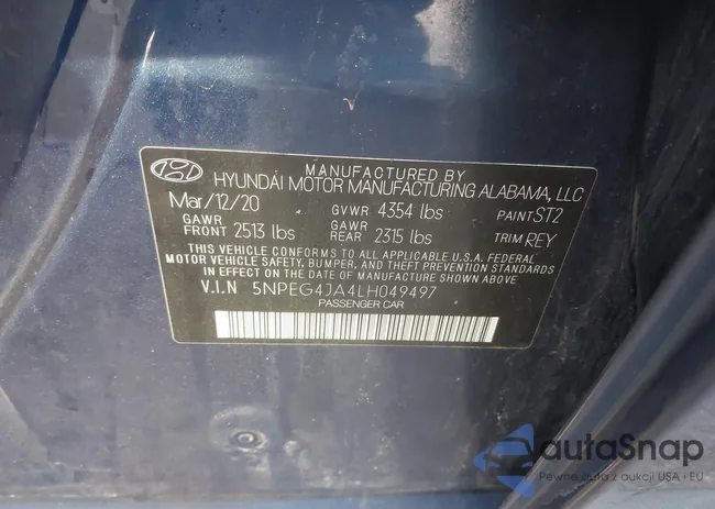 5NPEG4JA4LH049497: 44403617