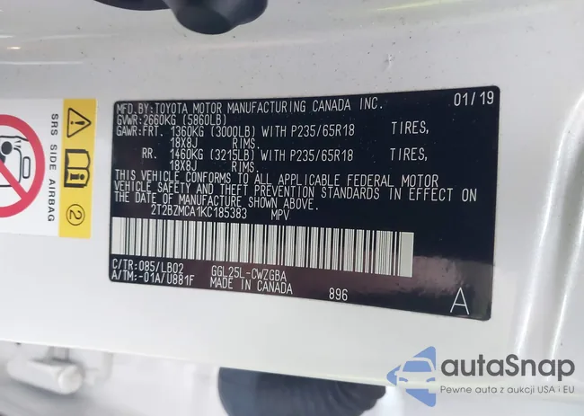 2T2BZMCA1KC185383: 44403679