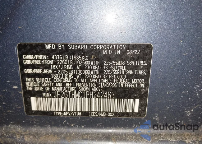 JF2GTHMC1PH242463: 44403759