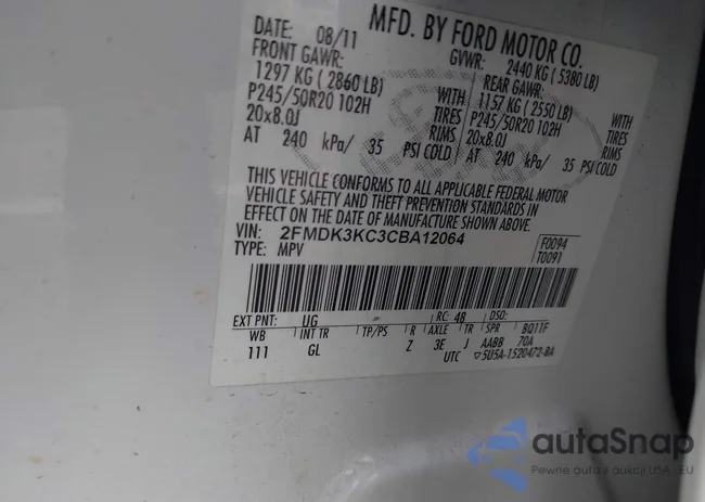 2FMDK3KC3CBA12064: 44403761