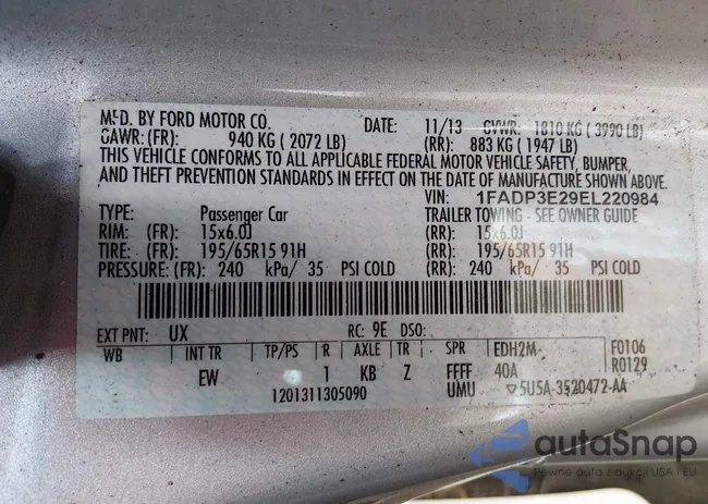 1FADP3E29EL220984: 44404834