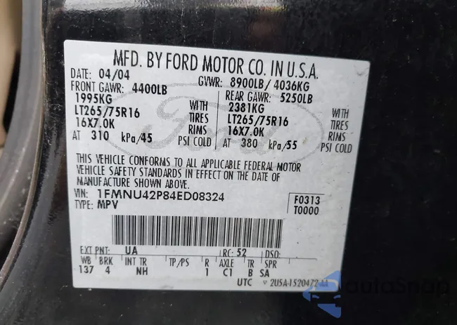1FMNU42P84ED08324: 44404925