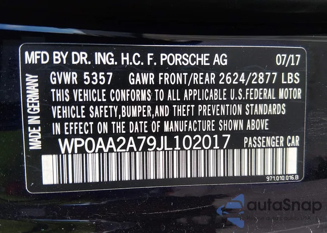 WP0AA2A79JL102017: 44405167