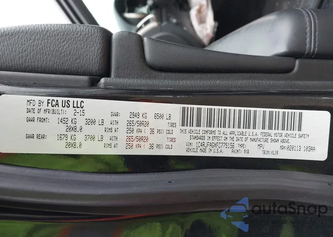 1C4RJFAGXFC775156: 44405175