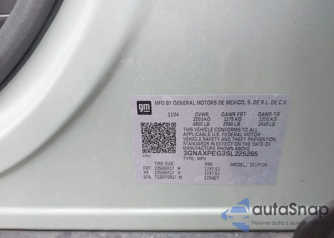 3GNAXPEG3SL225265: 44405193