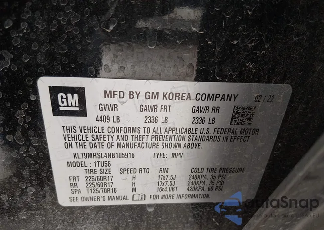 KL79MRSL4NB105916: 44404505