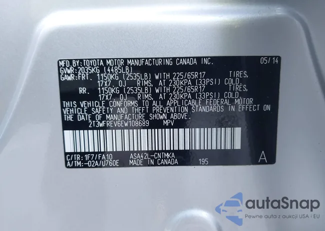 2T3WFREV6EW108689: 44404521