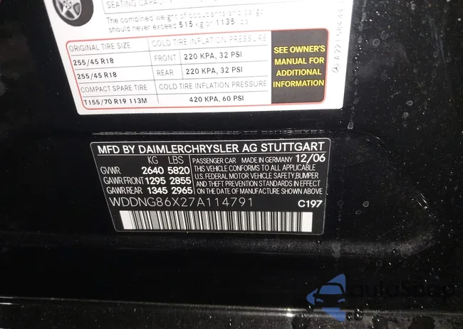 WDDNG86X27A114791: 44404542