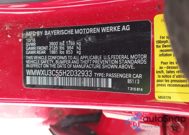 WMWXU3C55H2D32933: 44405926