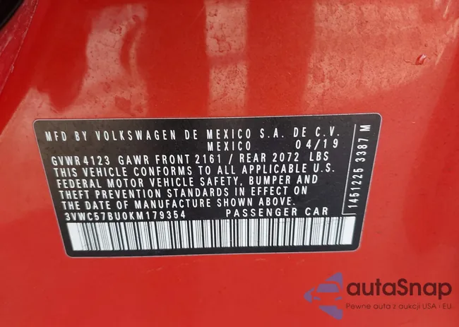 3VWC57BU0KM179354: 44406070