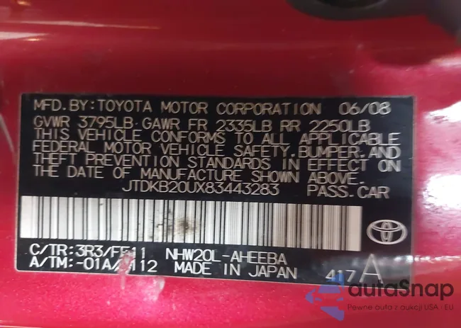 JTDKB20UX83443283: 44406306