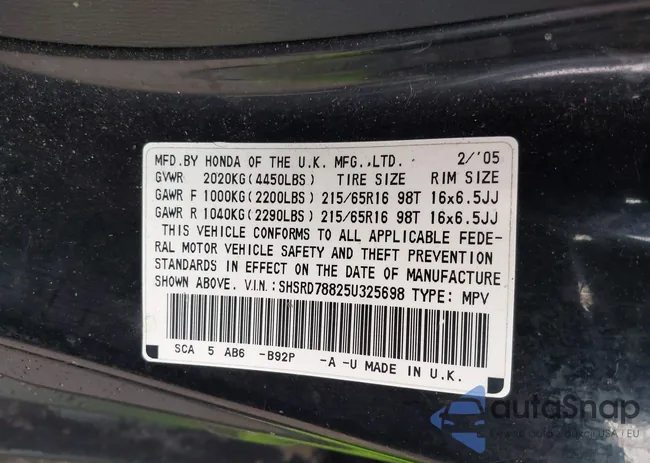 SHSRD78825U325698: 44406319