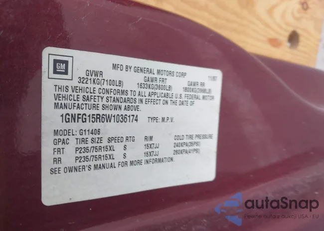 1GNFG15R6W1036174: 44405677