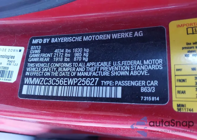 WMWZC3C56EWP25627: 44405713