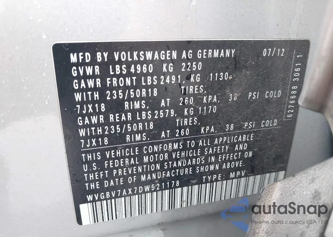 WVGBV7AX7DW521178: 44405764