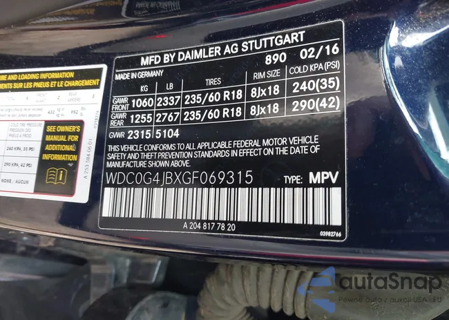 WDC0G4JBXGF069315: 44405767