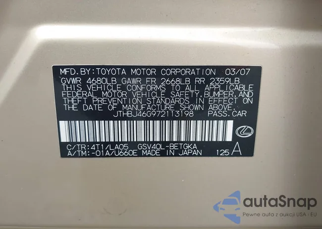 JTHBJ46G972113198: 44405820