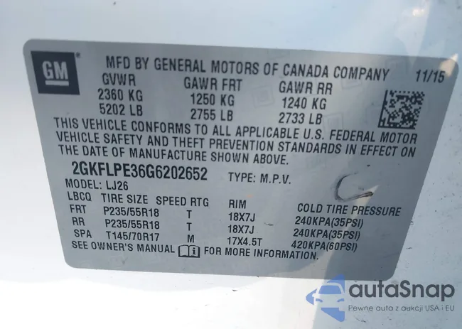 2GKFLPE36G6202652: 44406846