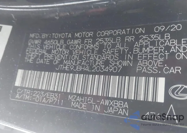 JTHE9JBH4L2034907: 44406968