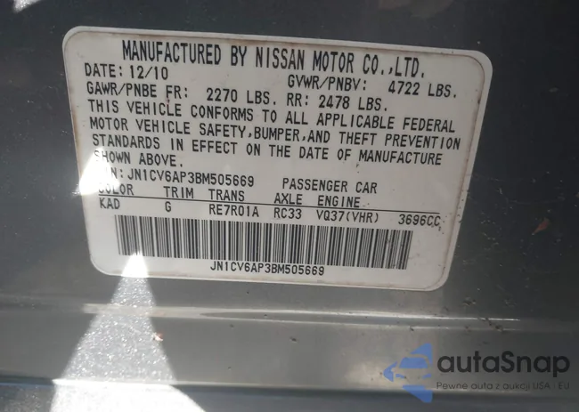 JN1CV6AP3BM505669: 44407019