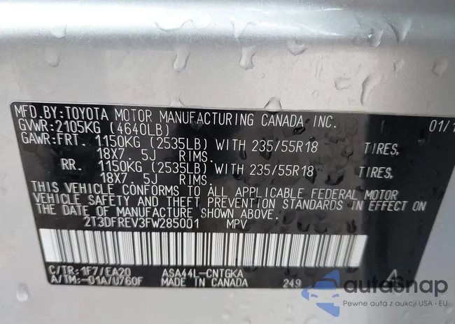 2T3DFREV3FW285001: 44407066