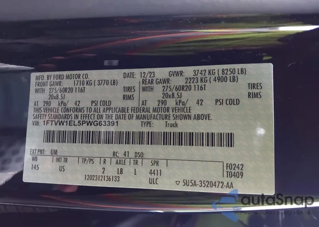 1FTVW1EL5PWG63391: 44407122