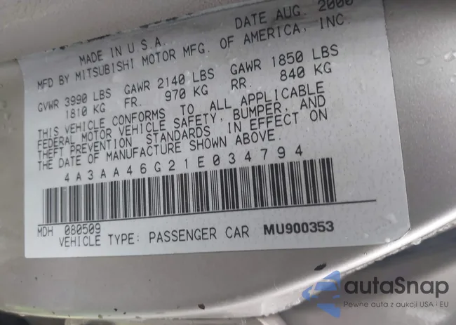 4A3AA46G21E034794: 44407130