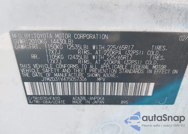 JTMZD31V475057306: 44407173