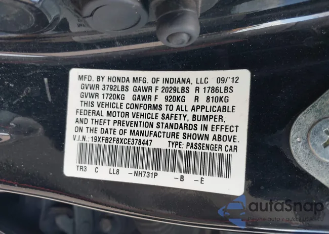 19XFB2F8XCE378447: 44407242