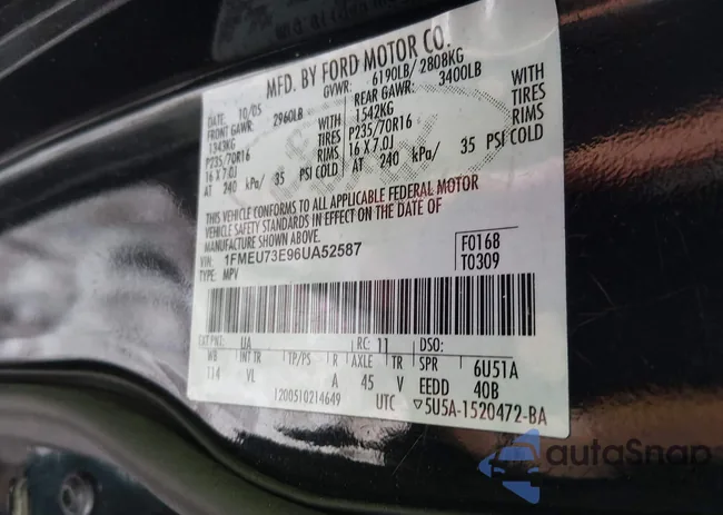 1FMEU73E96UA52587: 44407283