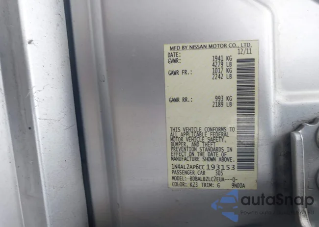 1N4AL2AP6CC193153: 44407320