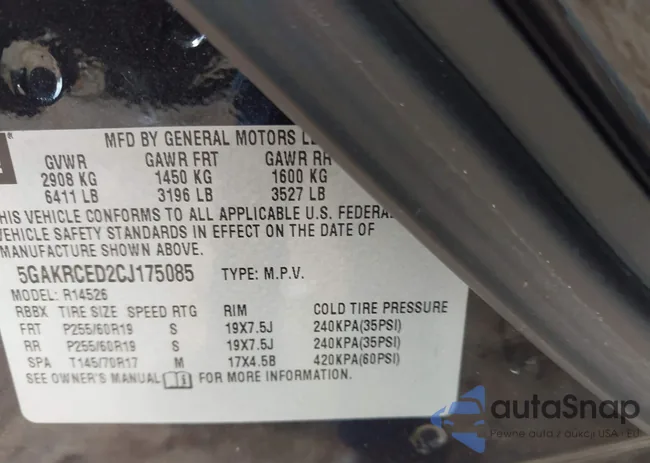 5GAKRCED2CJ175085: 44407359