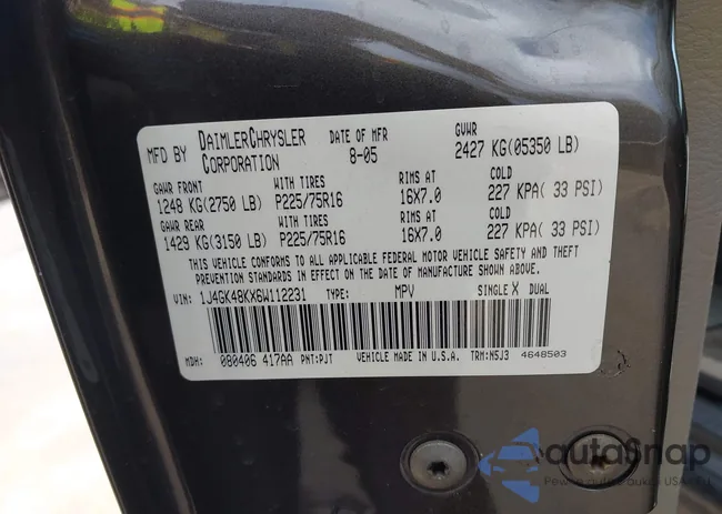 1J4GK48KX6W112231: 44407366