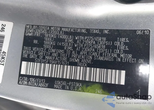 5TFDY5F19AX151631: 44406434