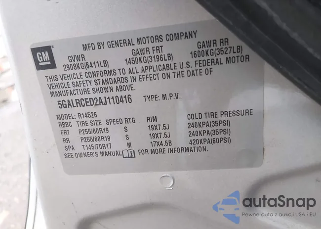 5GALRCED2AJ110416: 44406527