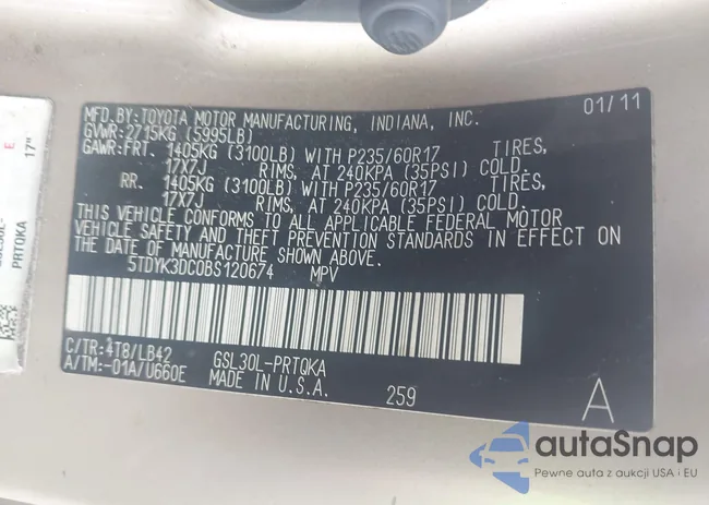 5TDYK3DC0BS120674: 44406545