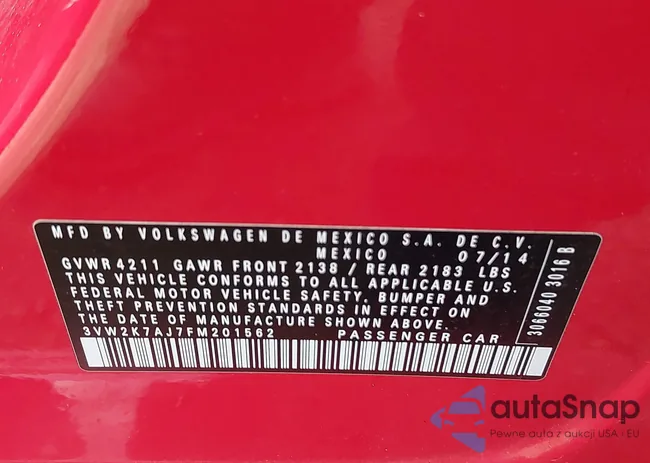 3VW2K7AJ7FM201562: 44406664