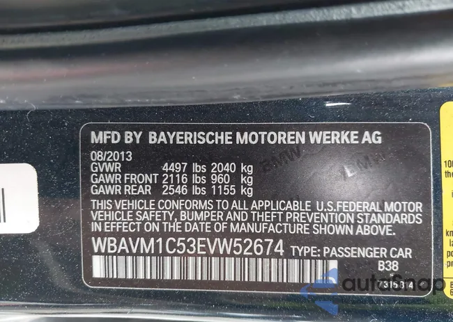 WBAVM1C53EVW52674: 44406701